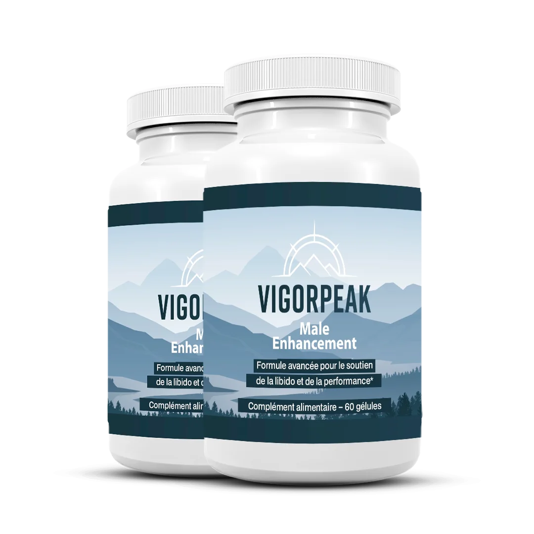Two bottles of Vigor Peak male vitality capsules