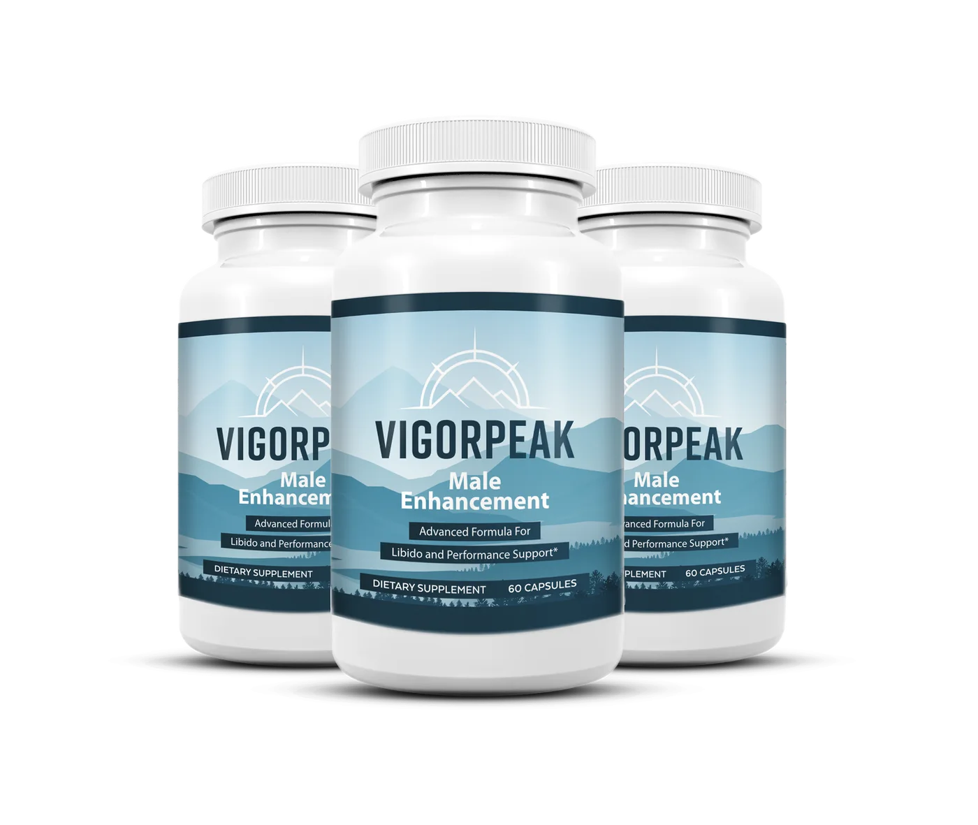 Three-bottle package of Vigor Peak male vitality capsules